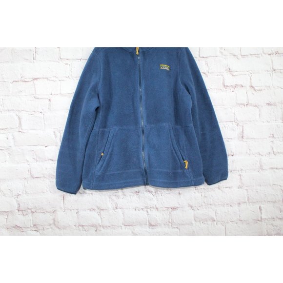 LL Bean Navy Polyester Smooth Rugged Sweater Fleece Full-Zip Jacket L Pet - Picture 2 of 9